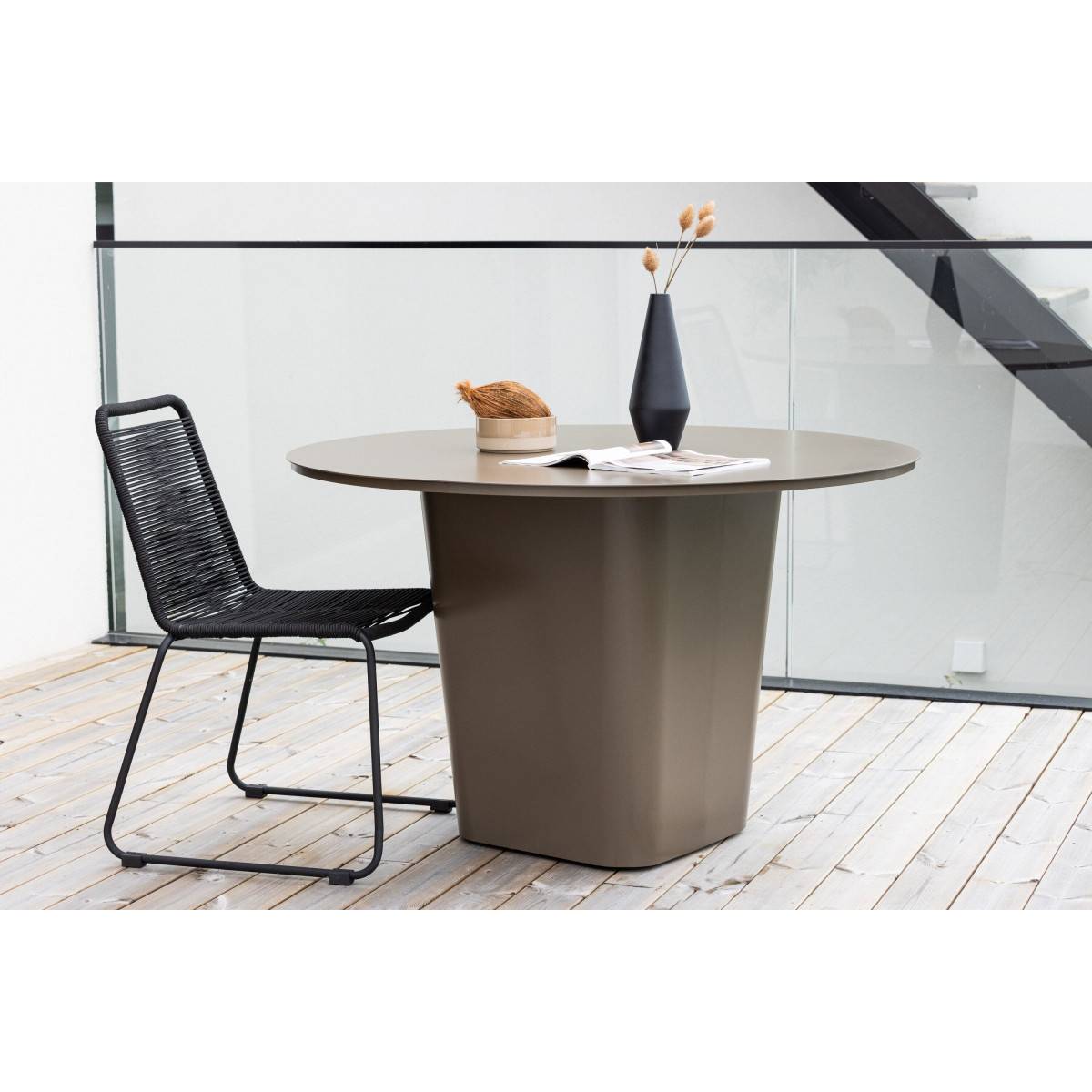 Table de Jardin Ronde "Santa Fe" 120cm Marron - Image 9