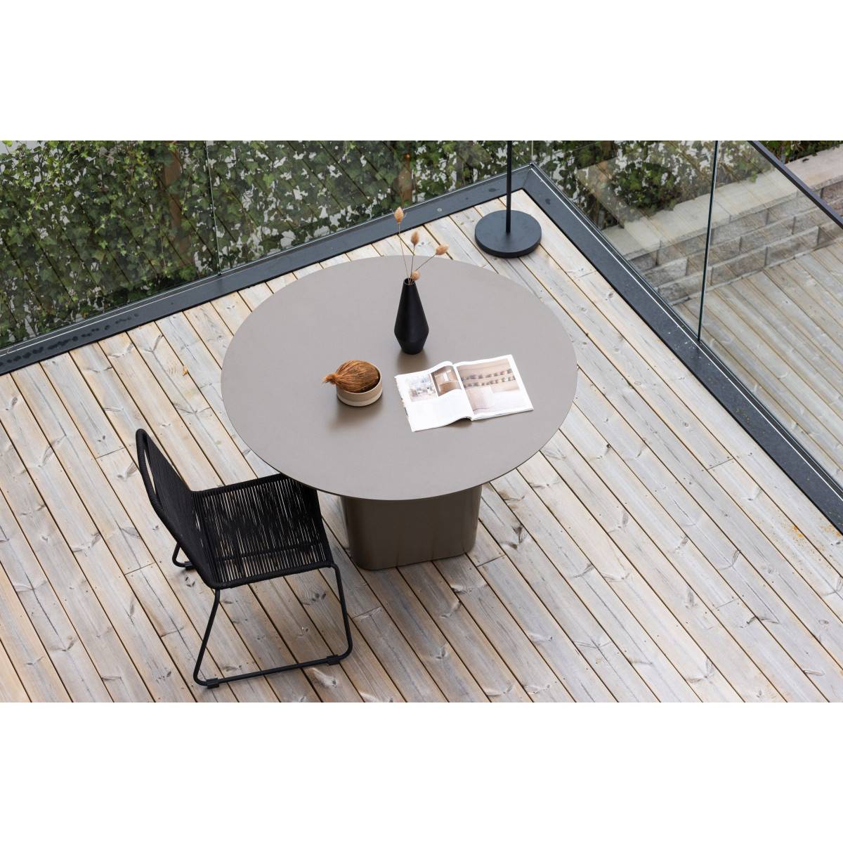 Table de Jardin Ronde "Santa Fe" 120cm Marron - Image 6