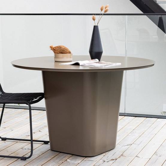 Table de Jardin Ronde "Santa Fe" 120cm Marron - Image 5