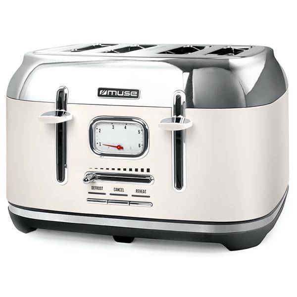 Grille-pains 4 fentes 1800w crème/inox MS131SC Muse - Image 1