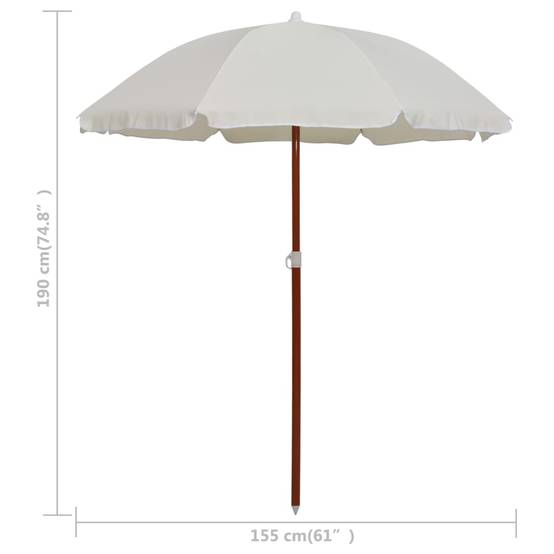 Helloshop26 - Parasol avec mât en acier 180 cm sable - Image 5