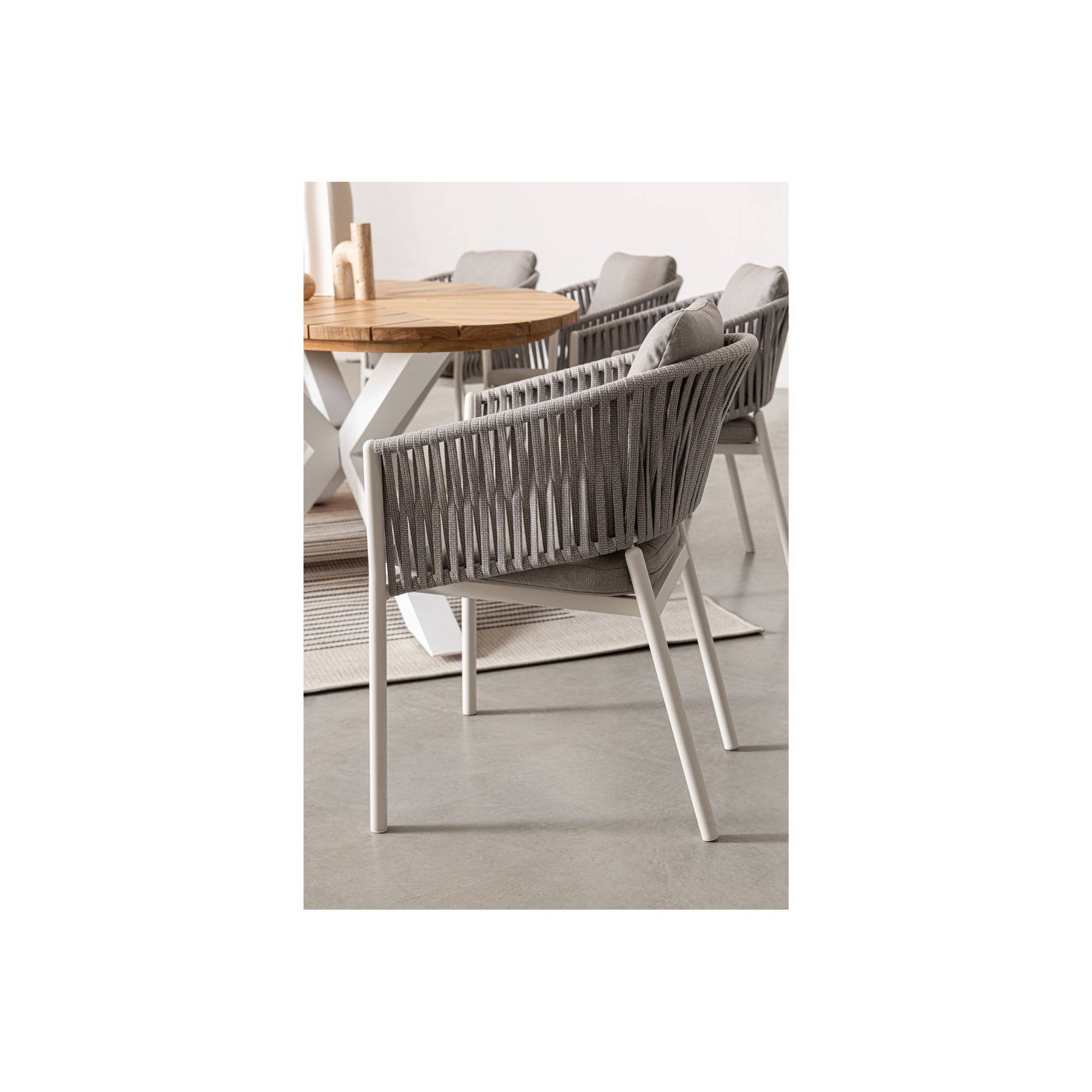 Autre - Fauteuils de jardin en métal et polypropylène (lot de 4) - CANNES - Imagen 6