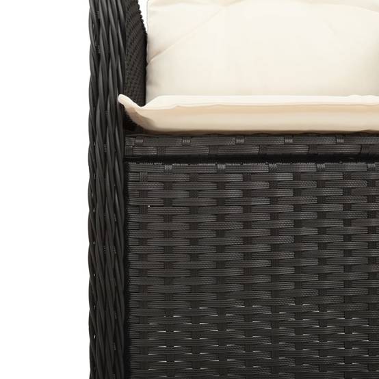 Chaise Inclinable de Jardin avec Coussins Noir Résine Tressée 54.5 x 58.5 x 92 cm, Poids :10.2kg - PANGIVO - Image 8