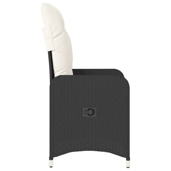 Chaise Inclinable de Jardin avec Coussins Noir Résine Tressée 54.5 x 58.5 x 92 cm, Poids :10.2kg - PANGIVO - Image 5