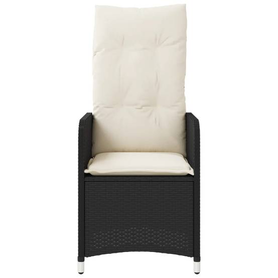 Chaise Inclinable de Jardin avec Coussins Noir Résine Tressée 54.5 x 58.5 x 92 cm, Poids :10.2kg - PANGIVO - Image 4