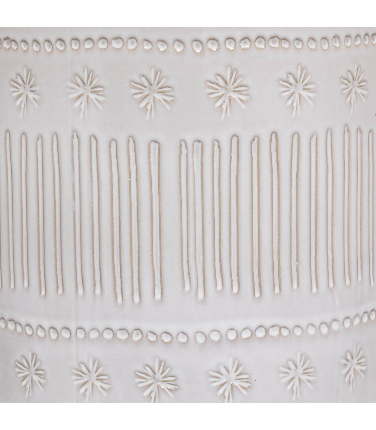 Set de 2 Pots en Céramique Ivoire décorée D 25 cm et D 20 cm - Imagen 4