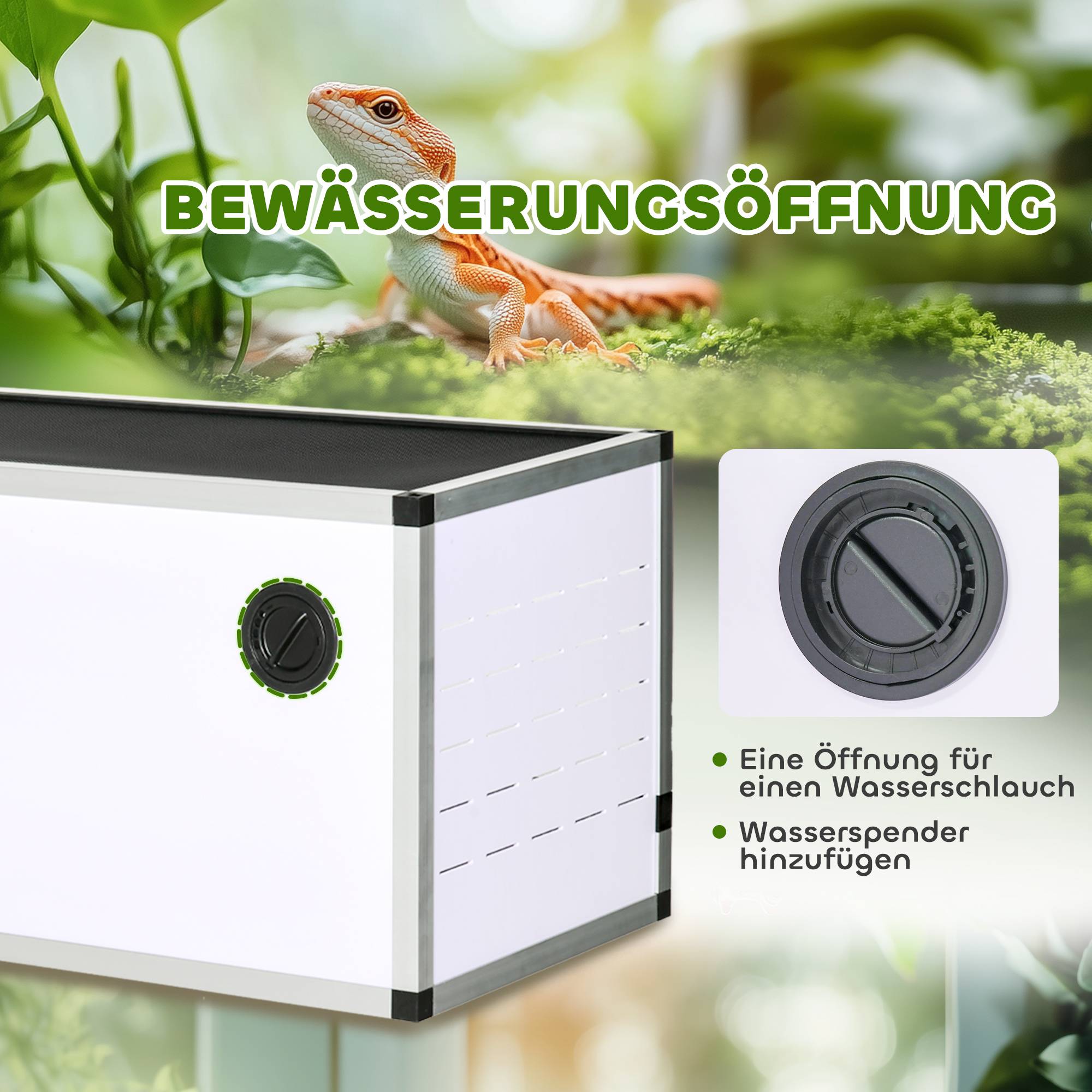 Terrarium pour reptiles, terrarium en acrylique avec mangeoire, 120 x 40 x 40 cm, pour amphibiens, insectes, escargots, araignées sauteuses - Image 7