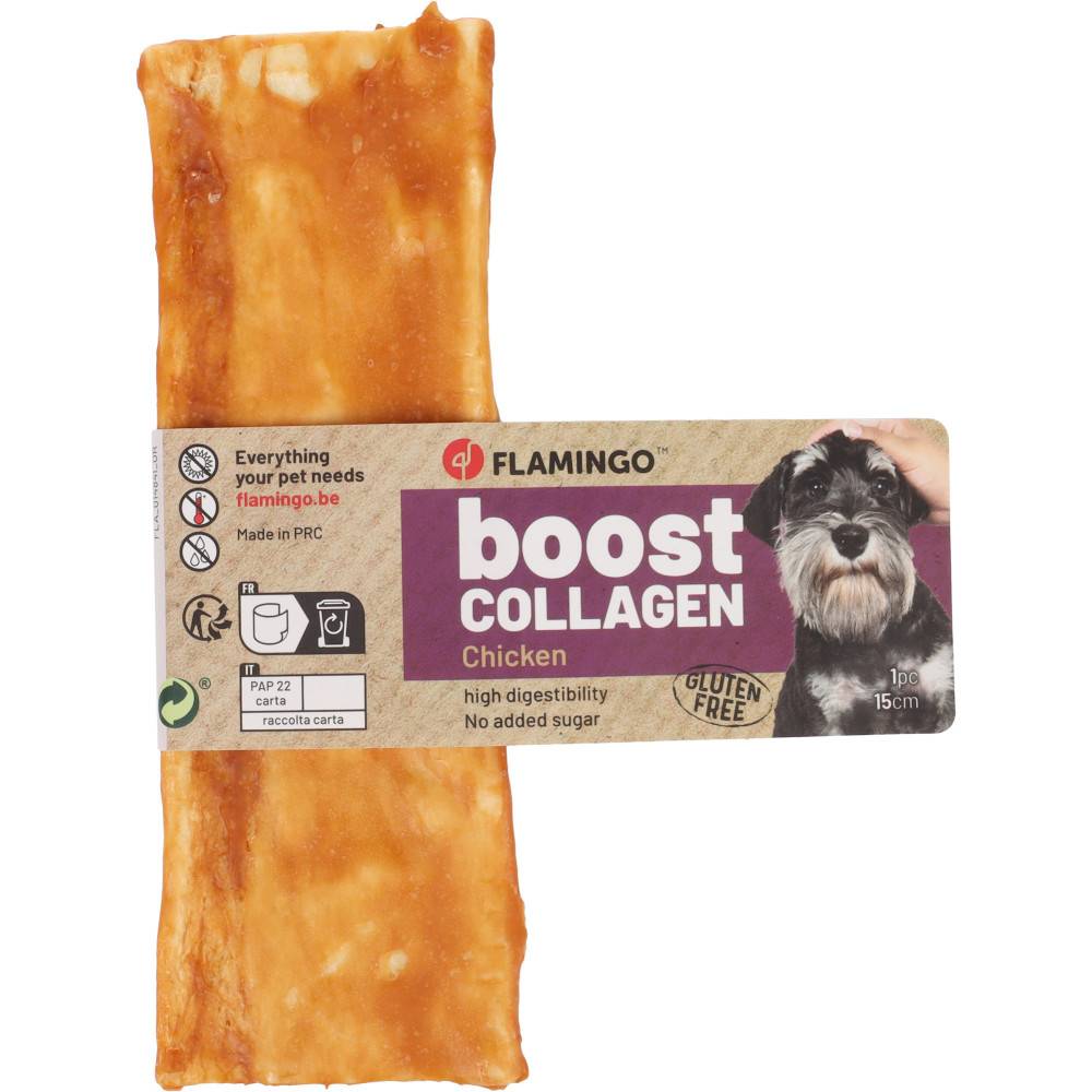 Flamingo - Friandises Boost Lanières avec poulet & Collagène 30 g pour chien - Imagen 1