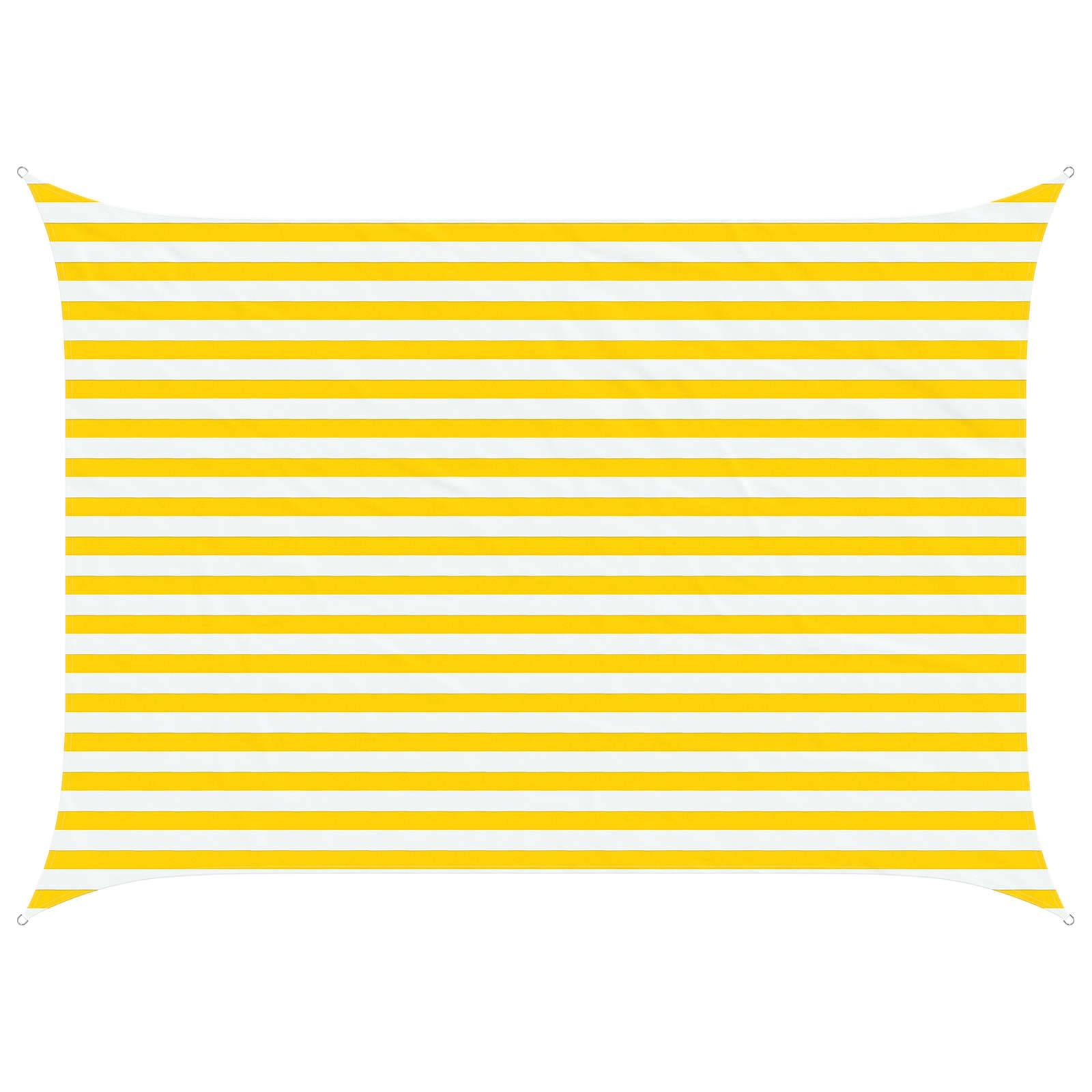 PANGIVO - Voile d'ombrage polyester Oxford jaune et blanc 350 x 250 cm - PANGIVO - Image 1