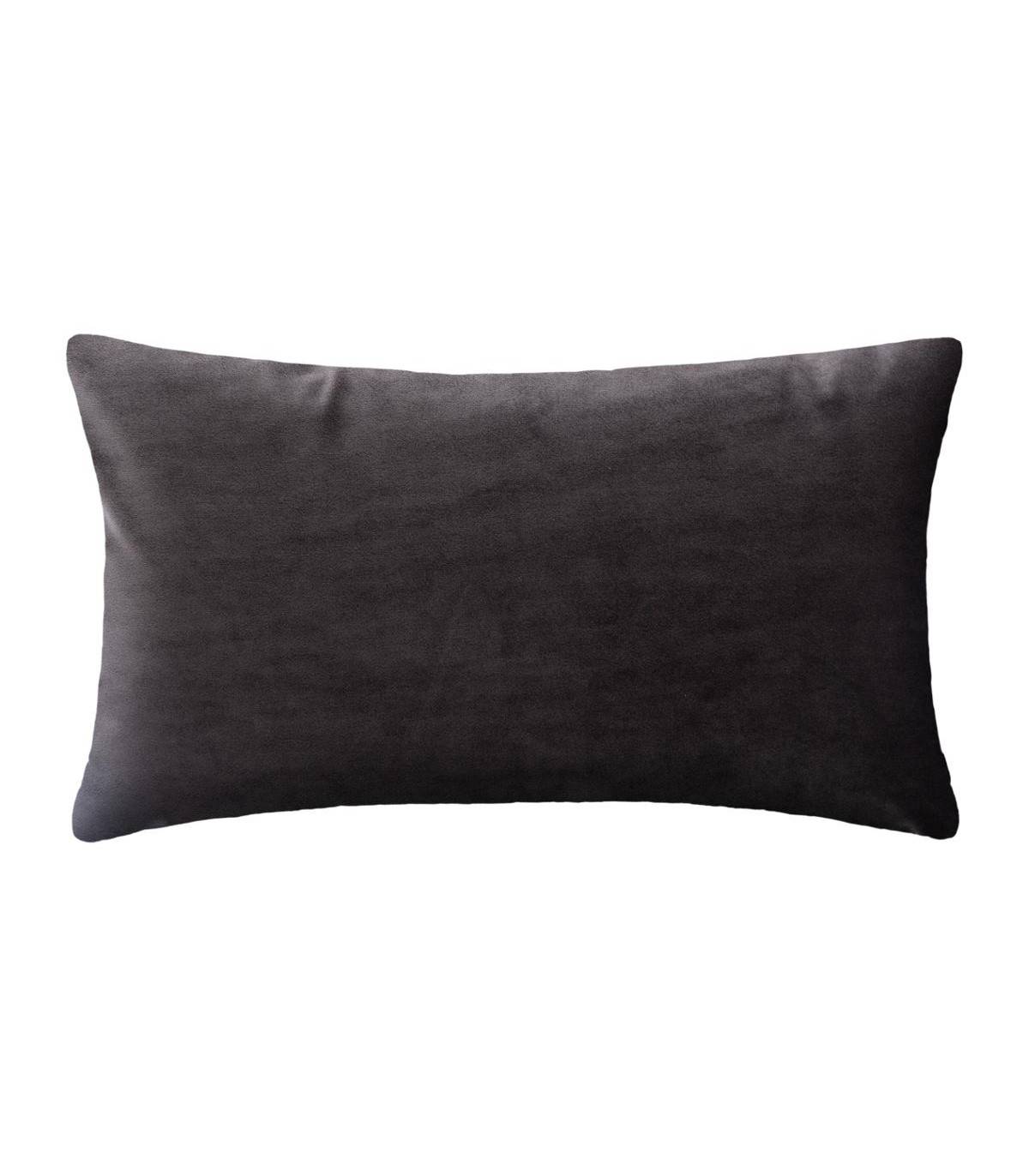 Coussin déhoussable Velours Gris foncé et Or 30 x 50 cm - Imagen 2