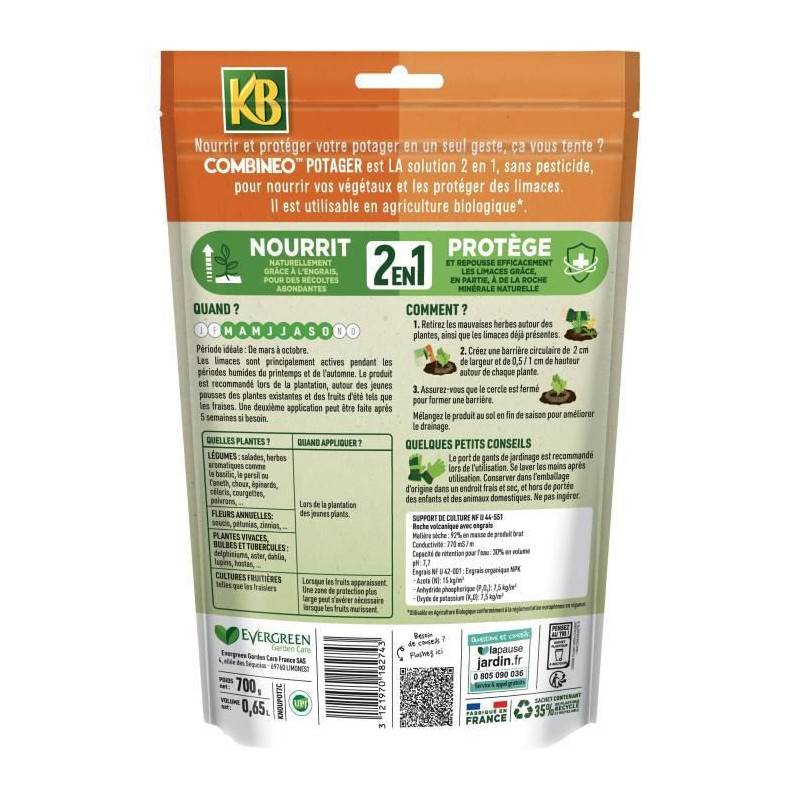 Kb - Combineo Nourrit Et Protege Potager 700g - Imagen 2