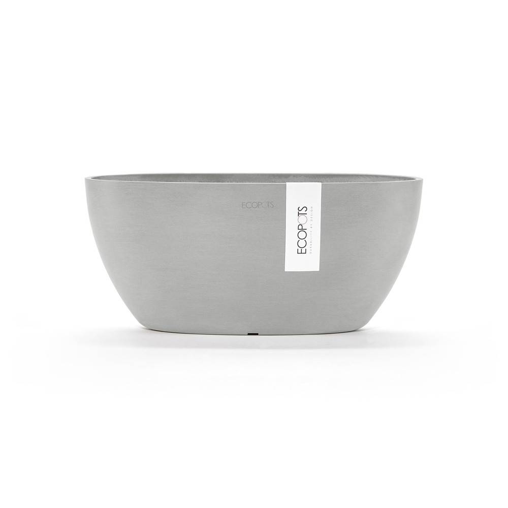 Ecopots - Pot Ovale Sofia 30 Blanc Gris + réservoir d'eau - 30 x 13 x H. 13,5 cm - 2,7 L ECOPOTS - Imagen 4