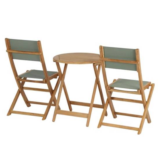 Ensemble table et chaises SAFARI 2 places en bois teck FSC Beau Rivage - Image 7