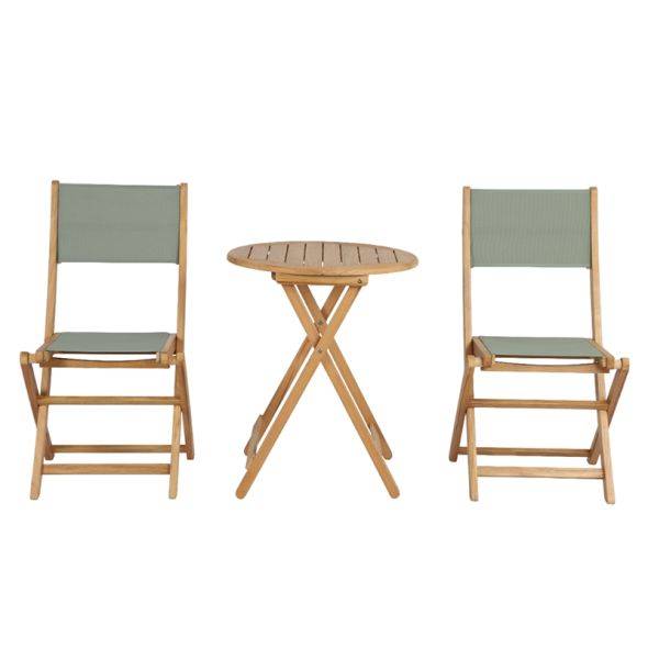 Ensemble table et chaises SAFARI 2 places en bois teck FSC Beau Rivage - Image 8