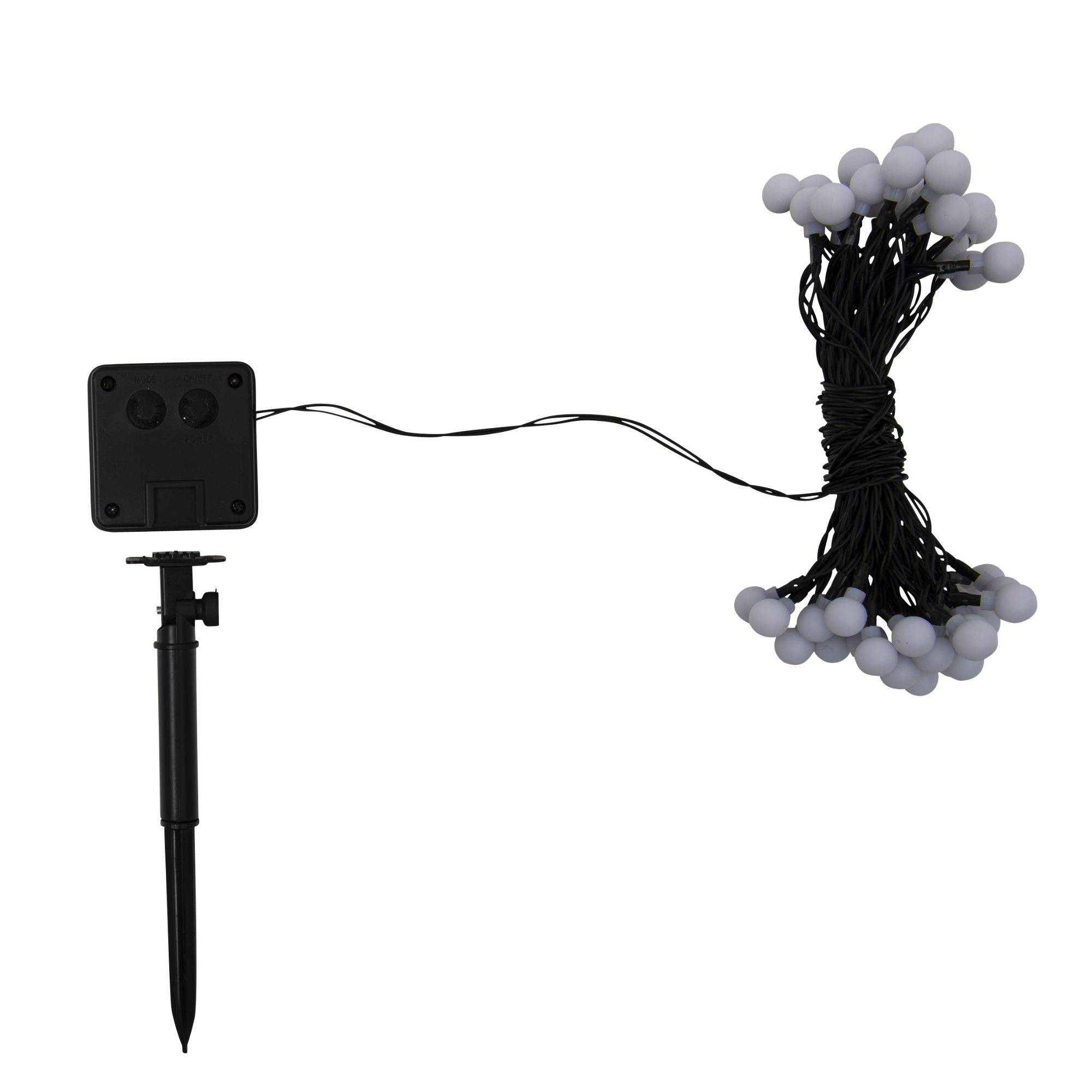 Guirlande boule solaire 50 LED blanc froid - 9.5 mètres - Image 3