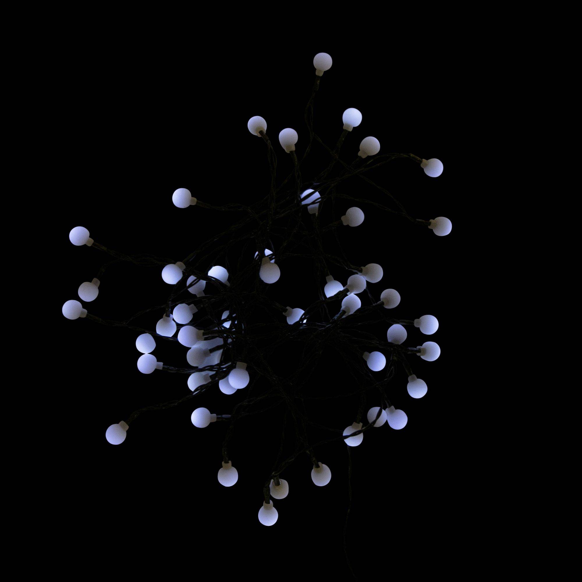 Guirlande boule solaire 50 LED blanc froid - 9.5 mètres - Image 1