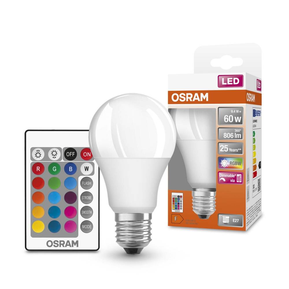 Osram - Ampoule variable RGBW led opaque standard E27 806 Lm, 60 W blanc chaud, OSRAM - Image 1