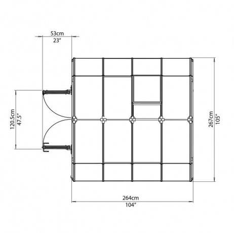 Canopia - Serre de jardin en polycarbonate Rion Grand Gardener 7,04 m², Ancrage au sol Oui - Image 4