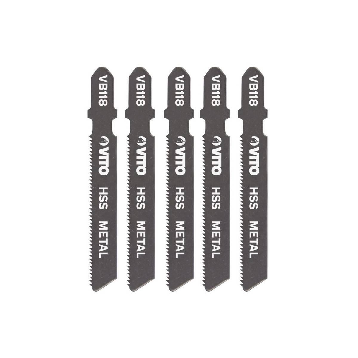 Lot de 5 Lames Scie sauteuse Acier Long: 77mm Coupe 1 à 3mm Emboîtement Bosch VB118.VITO - Imagen 1