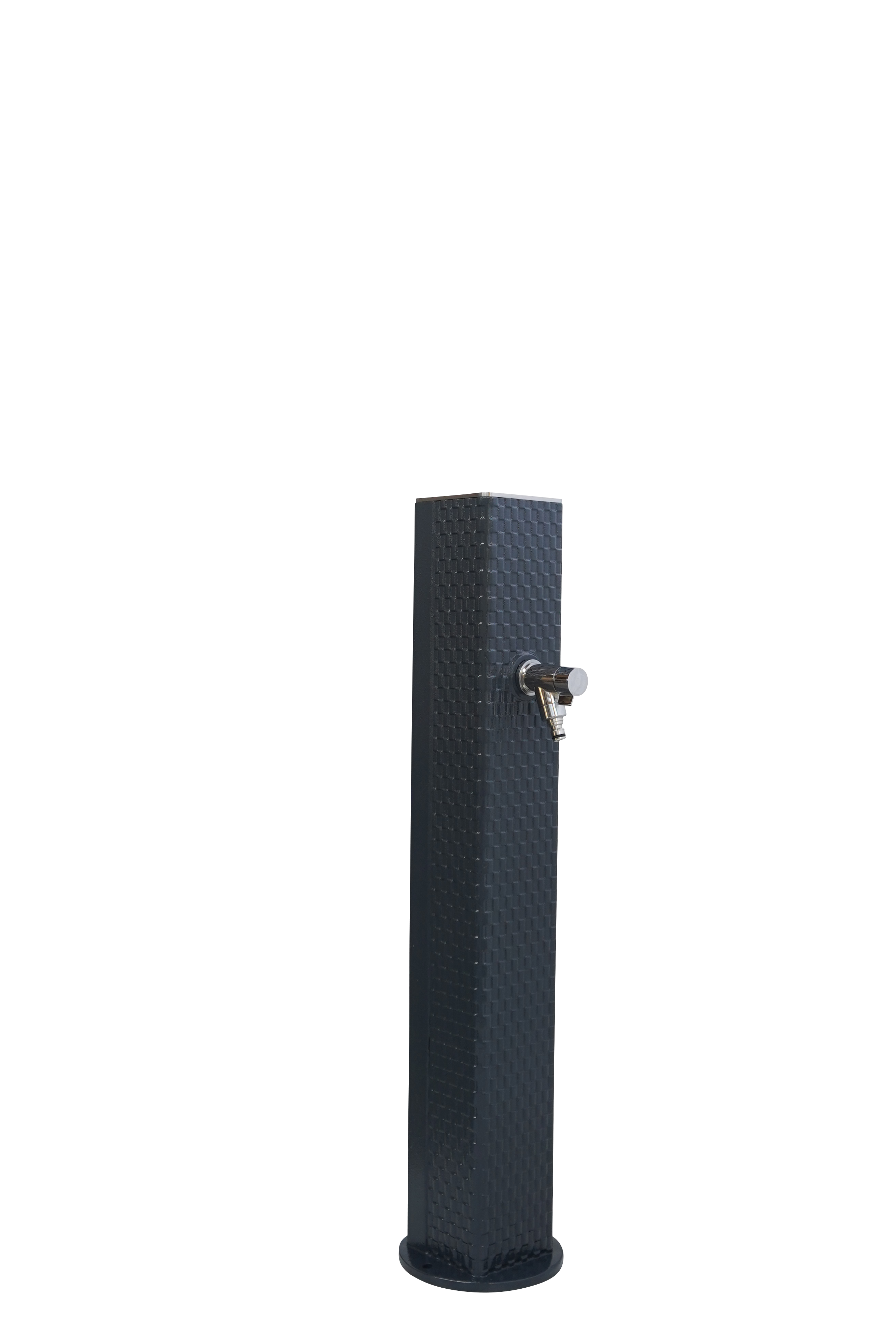 Fontaine borne pixel sans vasque gris 7016 avec robinet rounded Dommartin H. 92cm X L. 20cm - Imagen 2