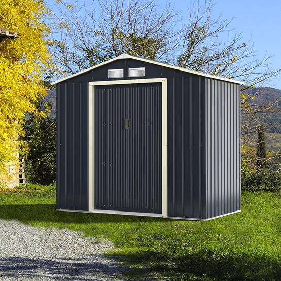 Costway - Abri de jardin 2 portes coulissantes verrouillables – 213,5 × 127 × 194,5 cm – 4 aérations – COSTWAY - Image 7