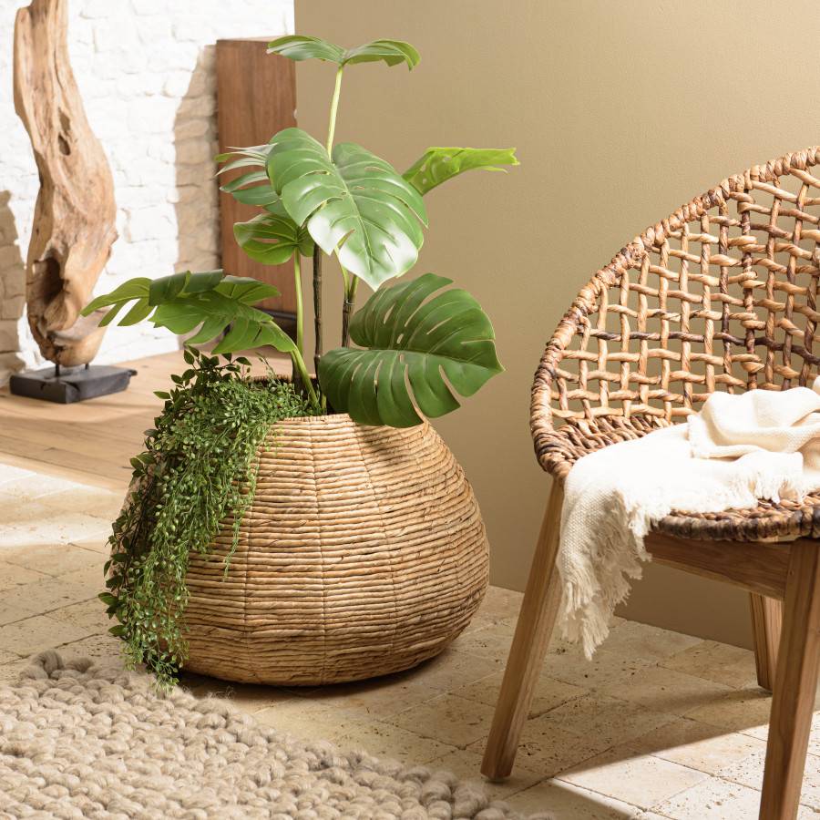 Macabane - ALIDA - Cache pot petit modèle en tissage d'abaca naturel - Imagen 2
