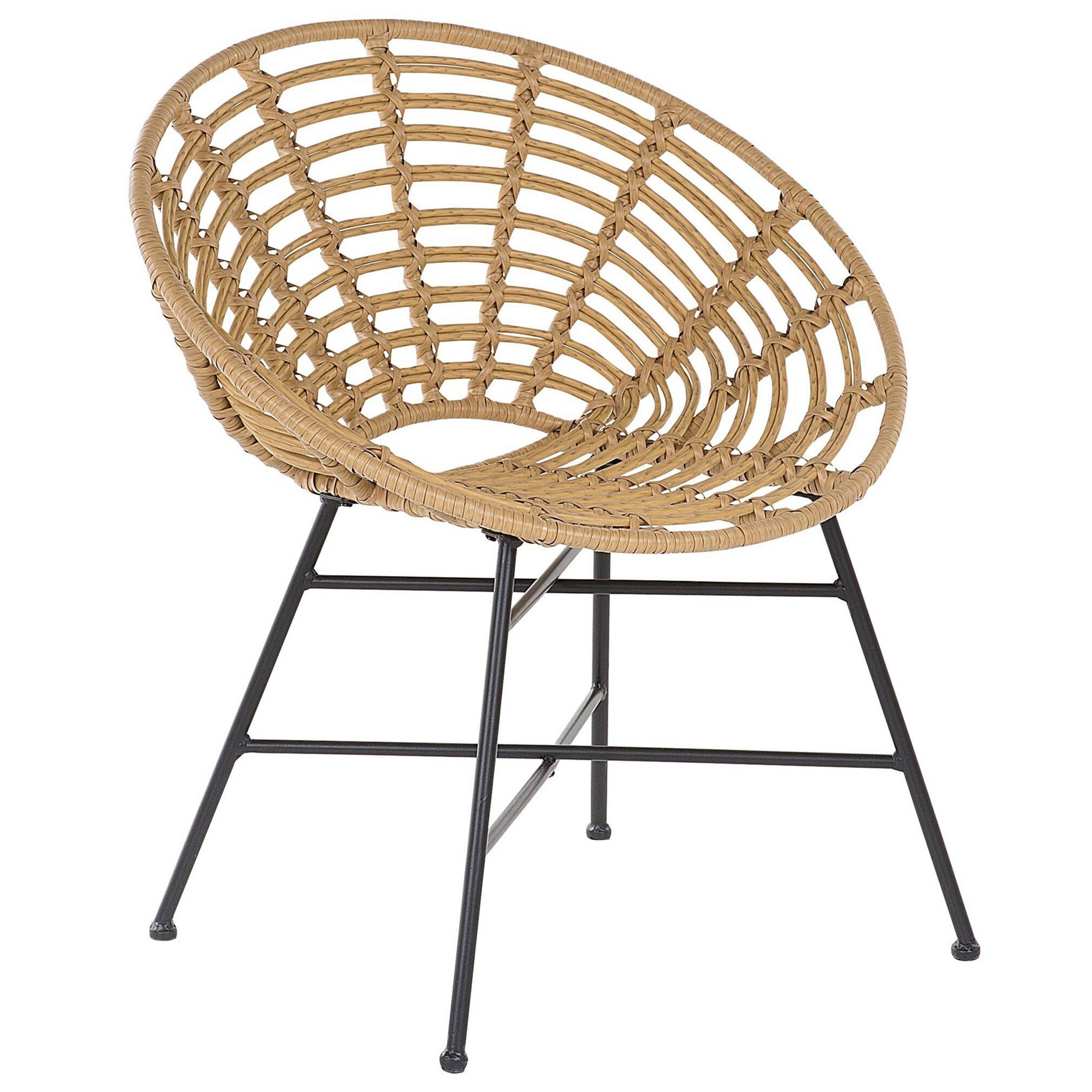 Beliani - Fauteuil coin lecture Polyrotin Marron clair ACERRA - Beliani - Imagen 5