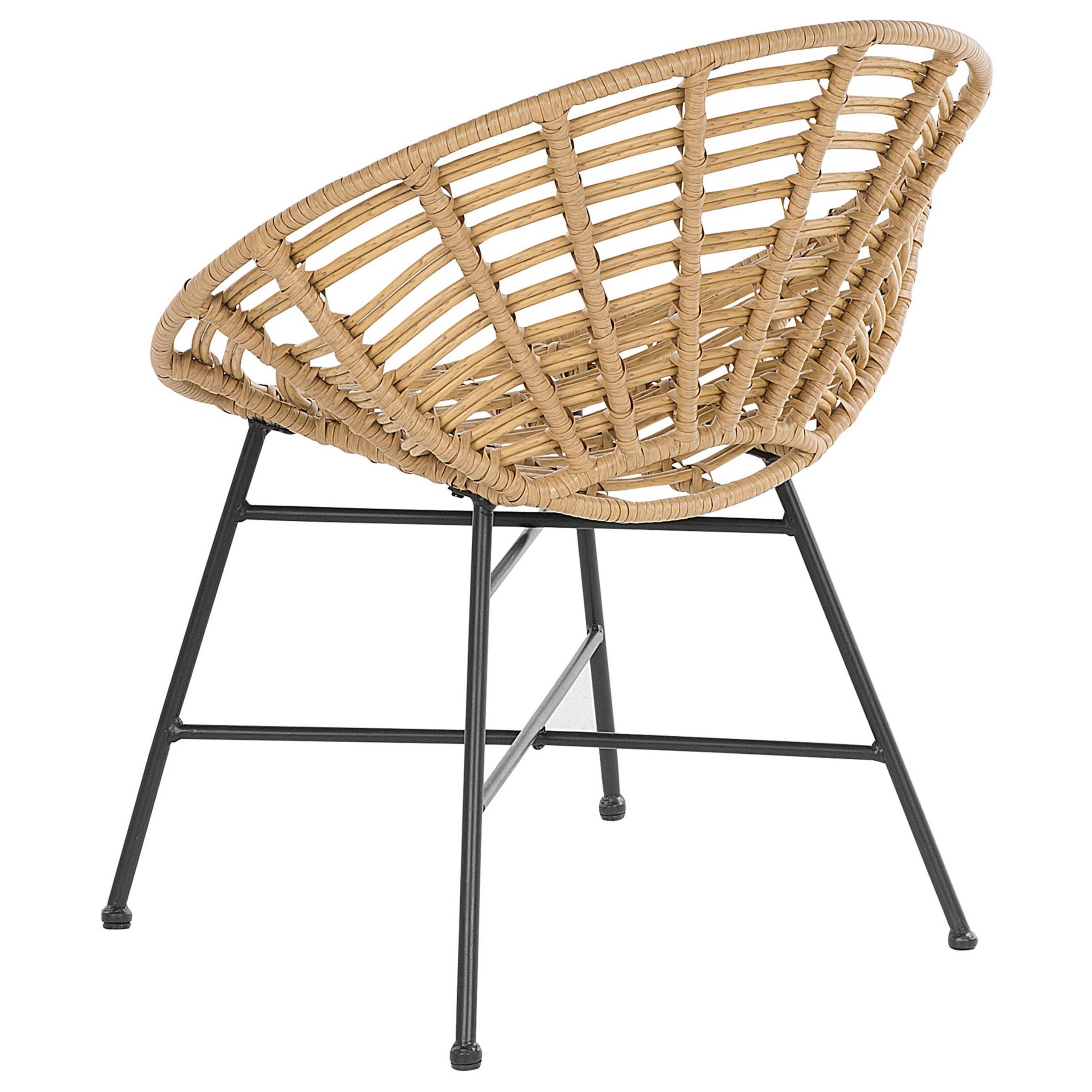 Beliani - Fauteuil coin lecture Polyrotin Marron clair ACERRA - Beliani - Imagen 7