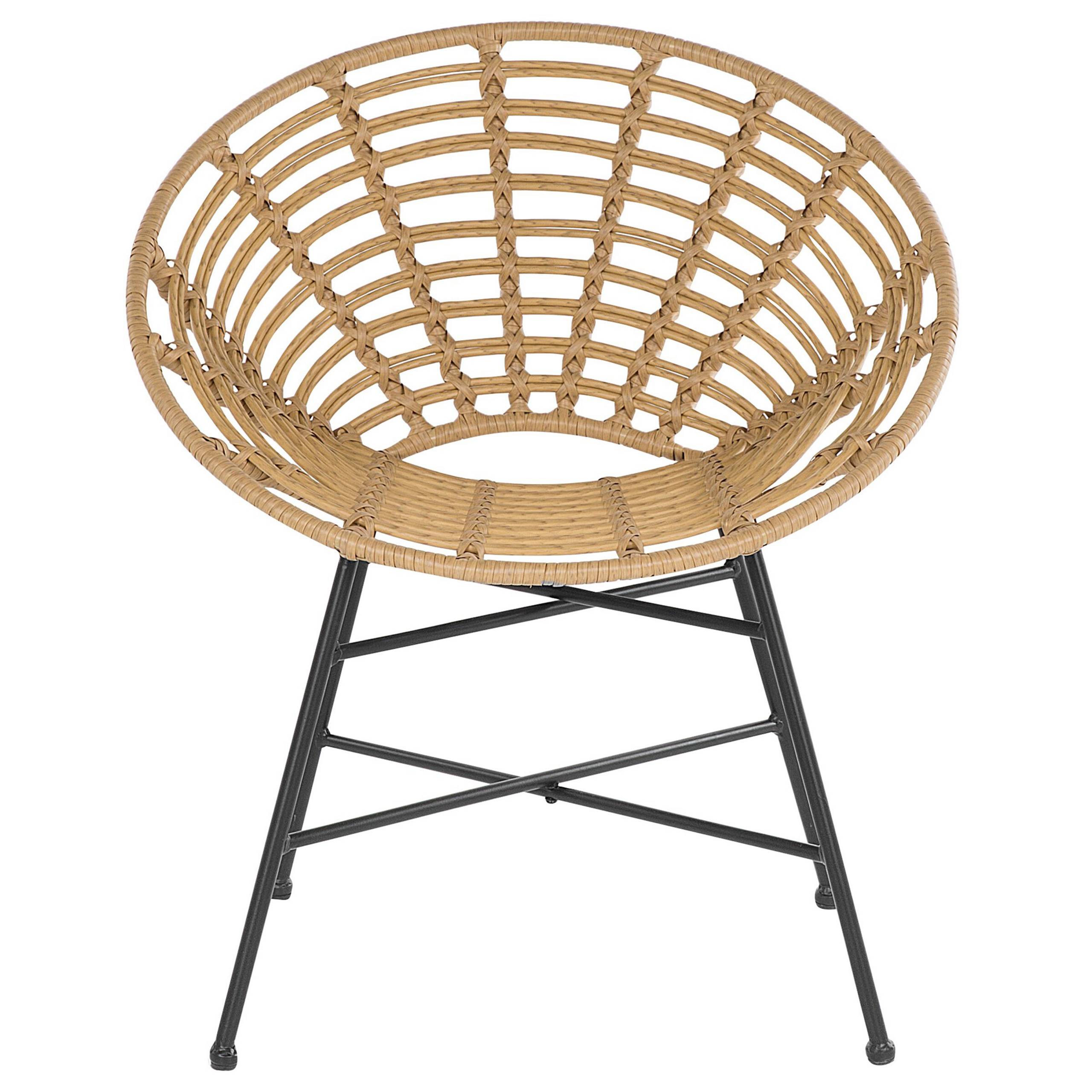 Beliani - Fauteuil coin lecture Polyrotin Marron clair ACERRA - Beliani - Imagen 6