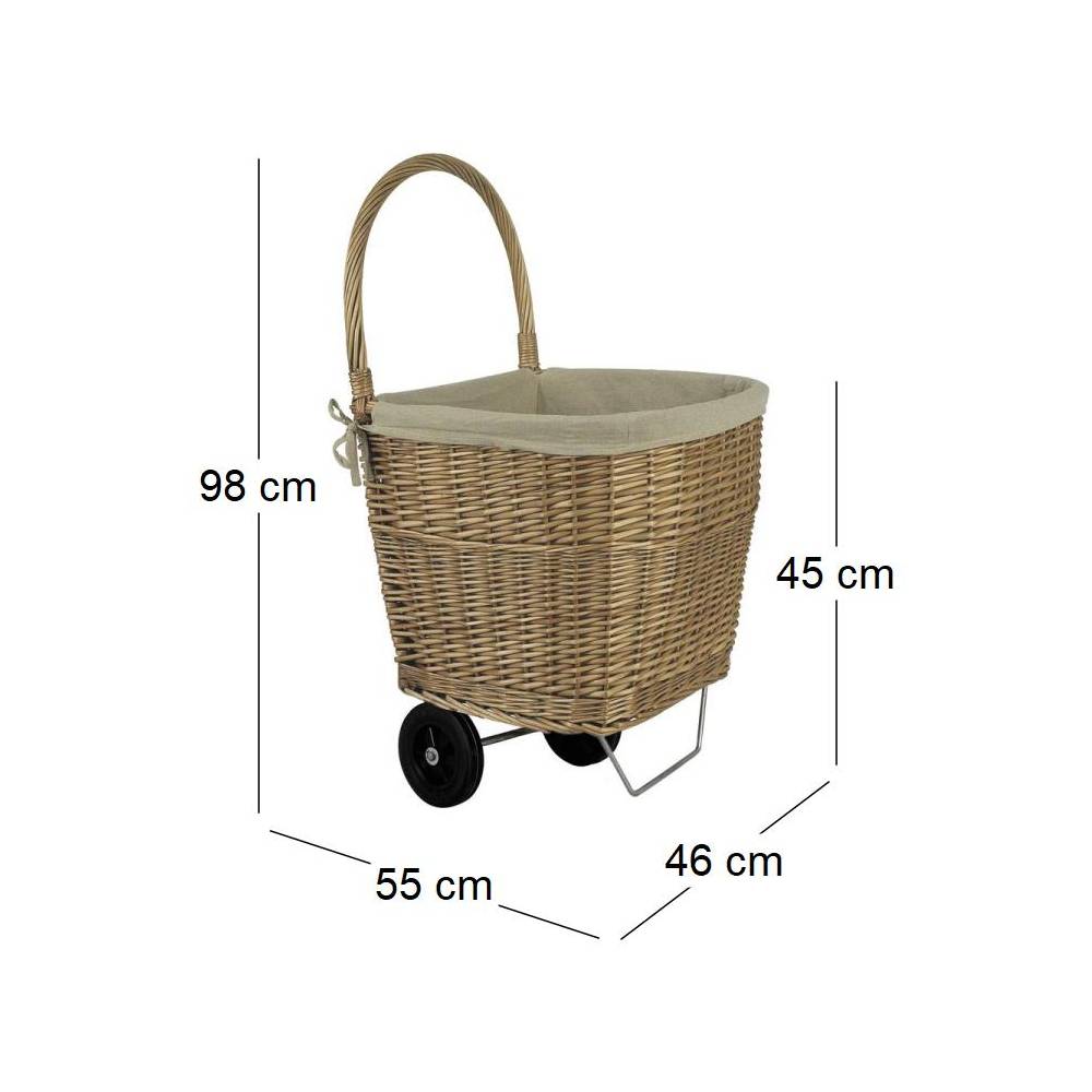 Aubry Gaspard - Chariot à bûches en osier Vieilli - Imagen 3