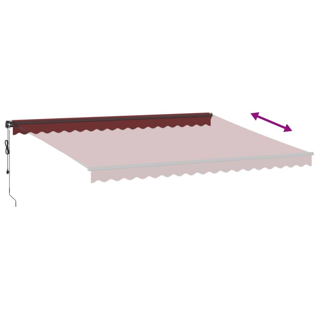 Store banne motorisé avec LED aluminium pour terrasse et patio 450x350 cm bordeaux - ComfortXL Outdoor Living - Image 6