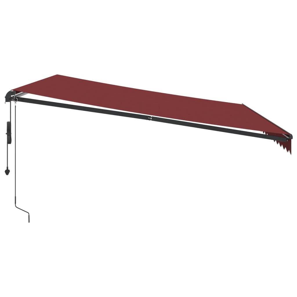 Store banne motorisé avec LED aluminium pour terrasse et patio 450x350 cm bordeaux - ComfortXL Outdoor Living - Image 5