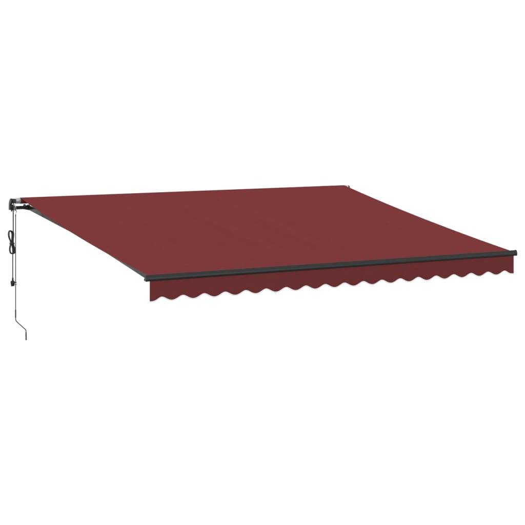 Store banne motorisé avec LED aluminium pour terrasse et patio 450x350 cm bordeaux - ComfortXL Outdoor Living - Image 2
