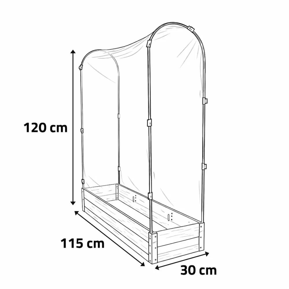 Carré potager tomate en bois de sapin avec housse PVC - 115x30x120cm - Image 10