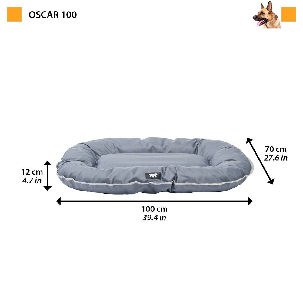 Ferplast - Ferplast Panier Chien Coussin Chien Grande Taille Tissu anti-rayures Lavable à 30°C.Matelas pour chien imperméable 100 x 70 x 12 cm.Gris - Imagen 2