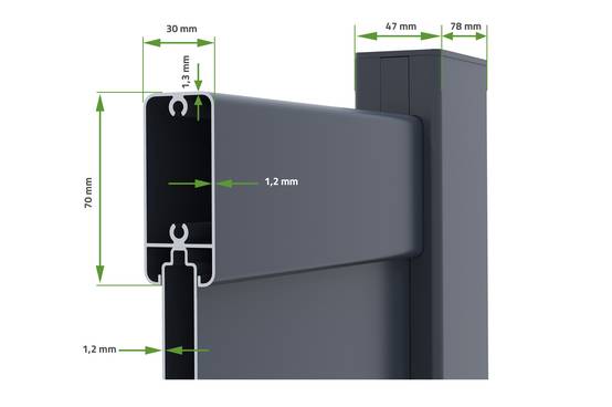 Casanoov Portail battant 3 m EIGER H.140 cm aluminium gris - Image 5