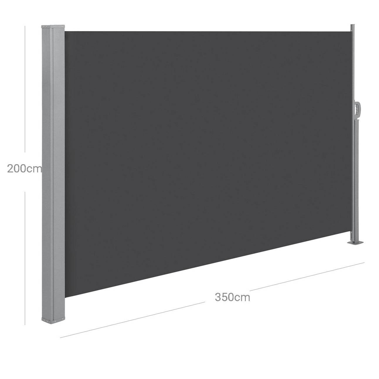 Helloshop26 - Store latéral pour balcon et terrasse pare-soleil brise-vue protection vie privée 200 x 350 cm gris anthracite - Imagen 4