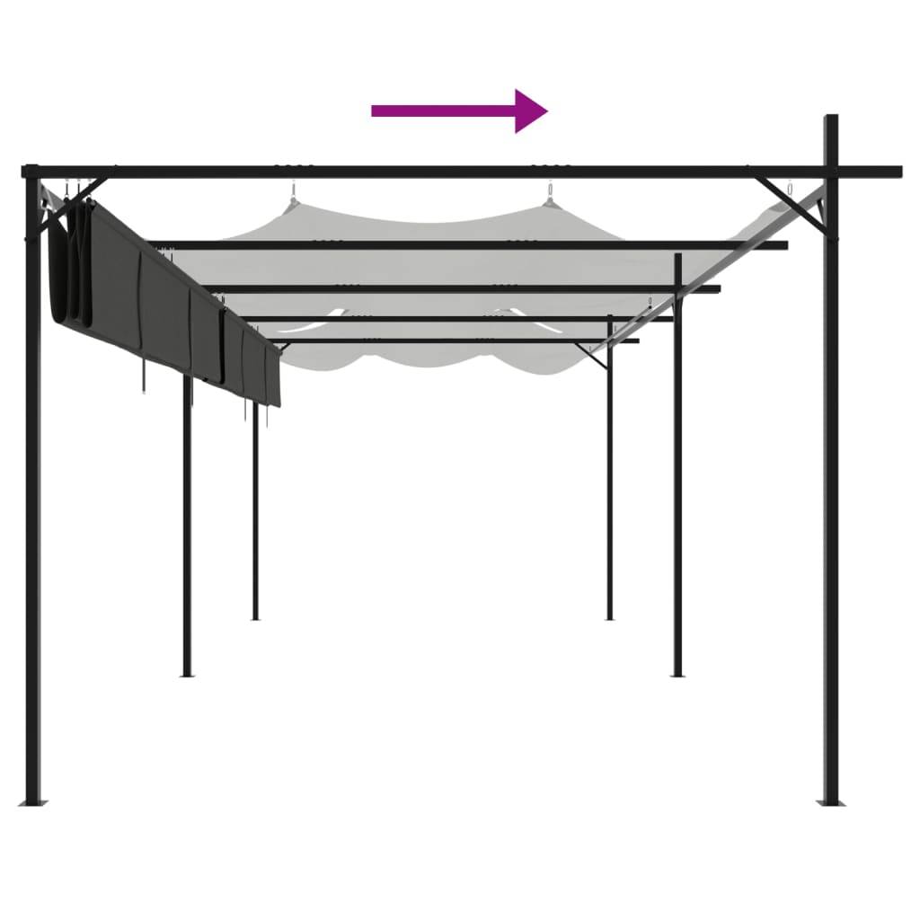 Tonnelle Géante Aluminium Acier Toit Rétractable Anti-UV pour Extérieur Anthracite 589x292 cm – ComfortXL Outdoor Living - Image 6
