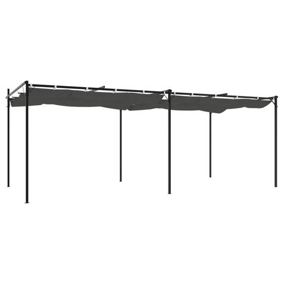 Tonnelle Géante Aluminium Acier Toit Rétractable Anti-UV pour Extérieur Anthracite 589x292 cm – ComfortXL Outdoor Living - Image 5