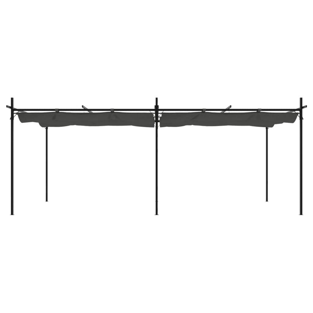 Tonnelle Géante Aluminium Acier Toit Rétractable Anti-UV pour Extérieur Anthracite 589x292 cm – ComfortXL Outdoor Living - Image 3
