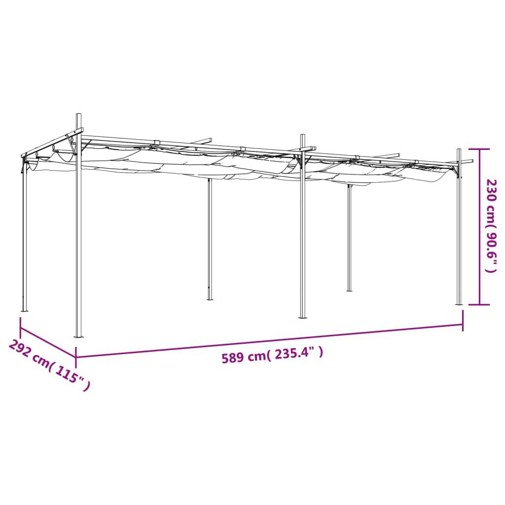 Tonnelle Géante Aluminium Acier Toit Rétractable Anti-UV pour Extérieur Anthracite 589x292 cm – ComfortXL Outdoor Living - Image 8