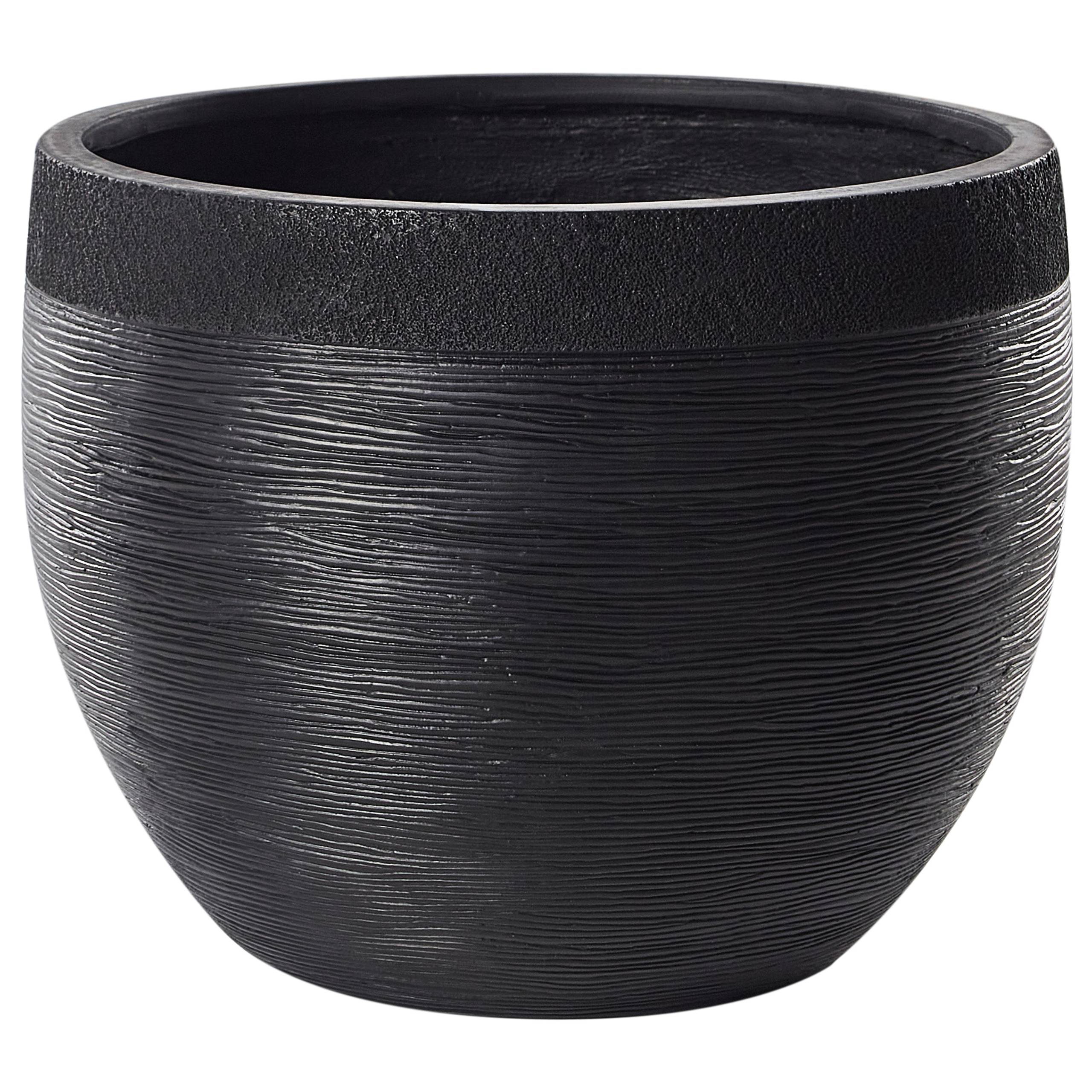 Beliani - Cache-pot d'extérieur Fibre d'argile Noir ZAKROS - Beliani - Imagen 2