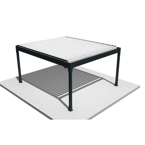Pergola bioclimatique HELY îlot 4,50x5,154m Vérin à télécommande (Gris anthracite / Blanc) - Alia Productions - Imagen 3