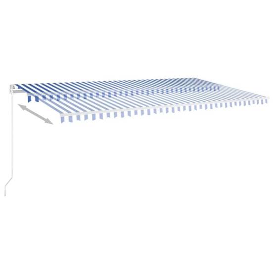Store Banne Géant Manuel avec Éclairage LED pour Grande Terrasse Bleu et Blanc 600x350 cm – ComfortXL Outdoor Living - Image 3