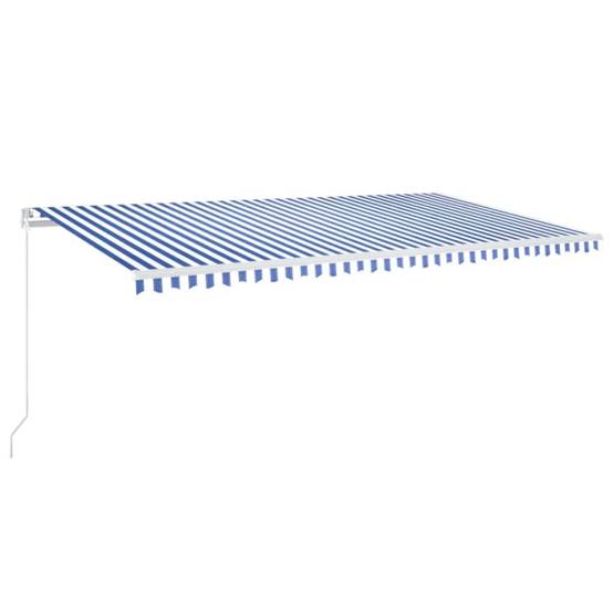 Store Banne Géant Manuel avec Éclairage LED pour Grande Terrasse Bleu et Blanc 600x350 cm – ComfortXL Outdoor Living - Image 2