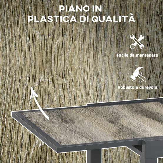 Table de jardin extensible aluminium extérieur 6 places 80/160cm beige - ComfortXL Outdoor Living - Image 8
