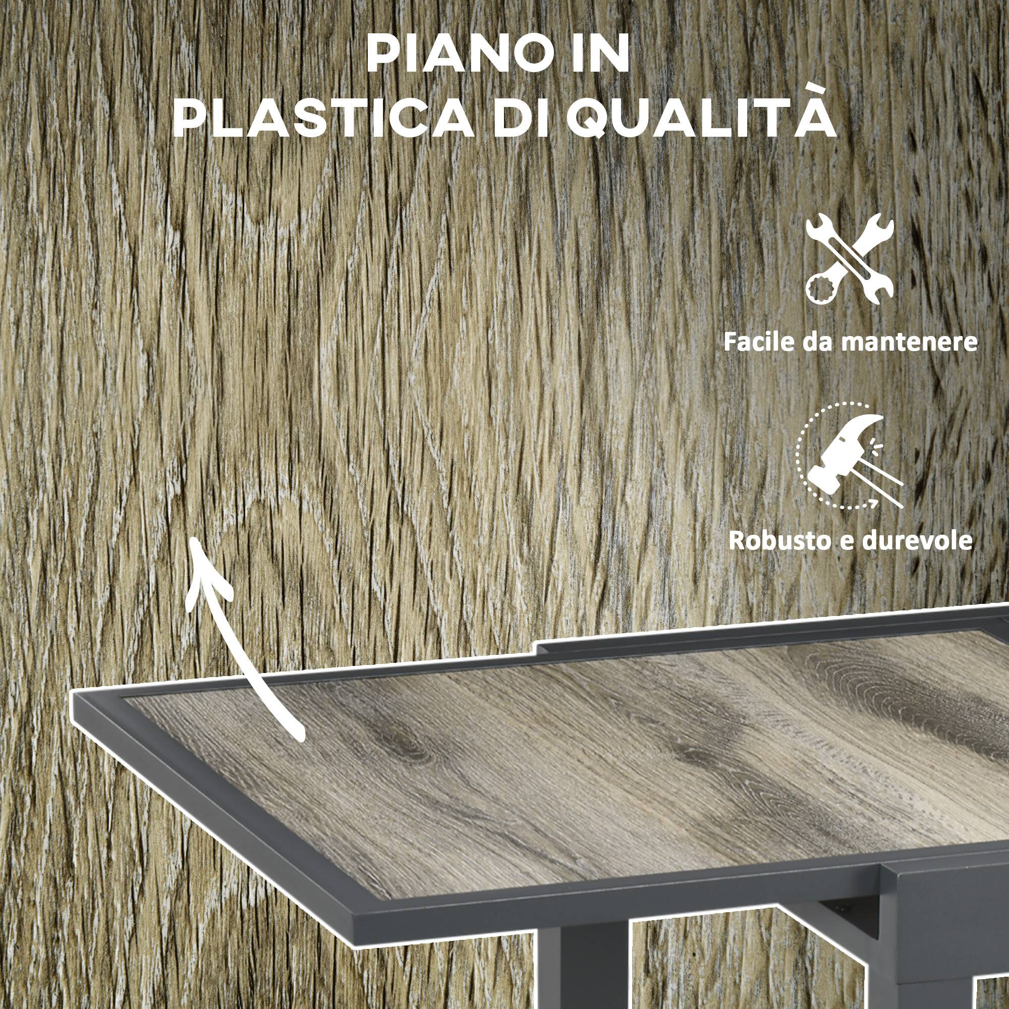 Table de jardin extensible aluminium extérieur 6 places 80/160cm beige - ComfortXL Outdoor Living - Image 8