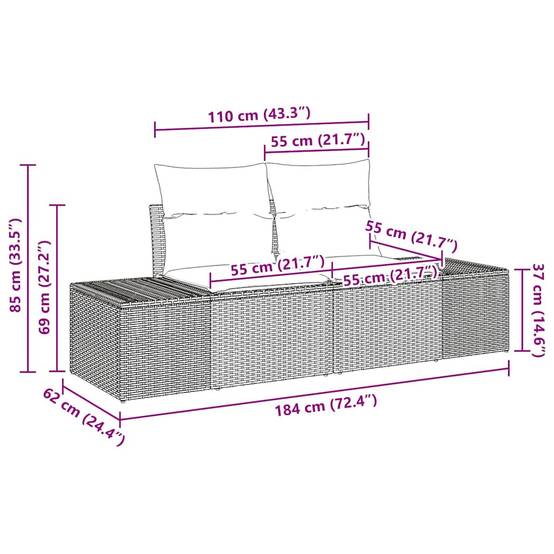Salon de jardin 8 places bicolore polyrotin modulable pour terrasse Beige et gris – ComfortXL Outdoor Living - Image 9