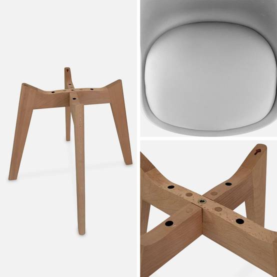 sweeek - Lot de 4 chaises scandinaves. pieds bois de hêtre. chaises 1 place. gris | sweeek - Image 4