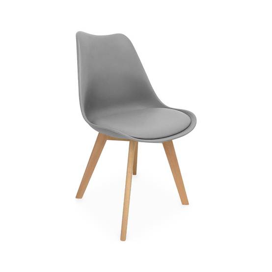 sweeek - Lot de 4 chaises scandinaves. pieds bois de hêtre. chaises 1 place. gris | sweeek - Image 6